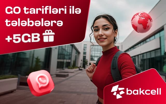TələbəPlus kartına sahib tələbələrə özəl 5 GB hədiyyə!