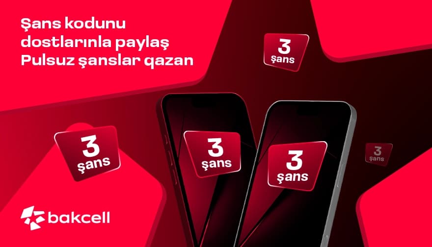 Şans kodunu dostlarınla paylaş, avtomobil qazanmaq şansını artır! Şans kodunu dostlarınla paylaş, avtomobil qazanmaq şansını artır!